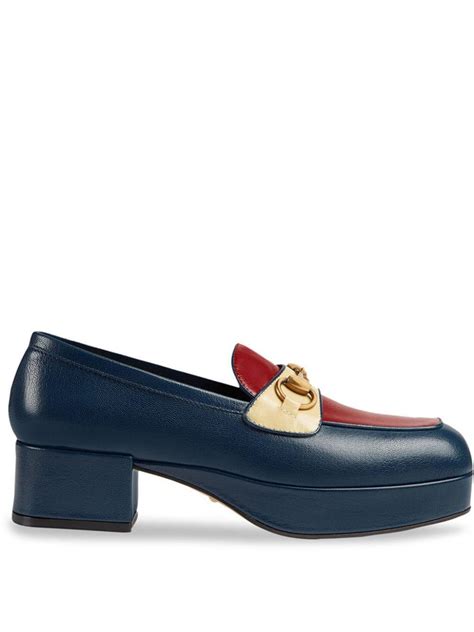 blue leather gucci horsebit loafer|gucci horsebit platform loafer.